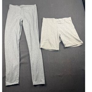 Wonder Nation Gray Cotton‎ Leggings and Bike Shorts Set Girls L (10-12)
